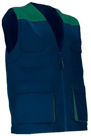 Gilet da lavoro multitasche leggero e bicolore Thunder