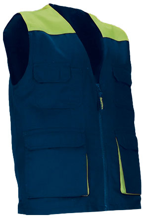 Gilet da lavoro multitasche leggero e bicolore Thunder