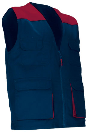 Gilet da lavoro multitasche leggero e bicolore Thunder