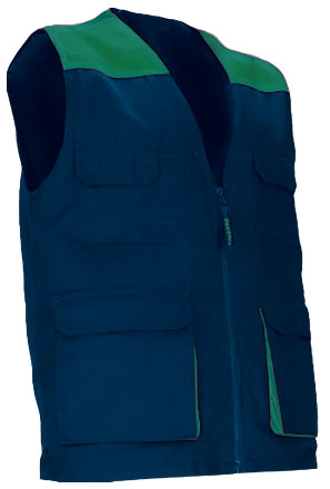 Gilet da lavoro multitasche leggero e bicolore Thunder