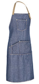 Grembiule con pettorina multitasche in jeans lungo Coriander
