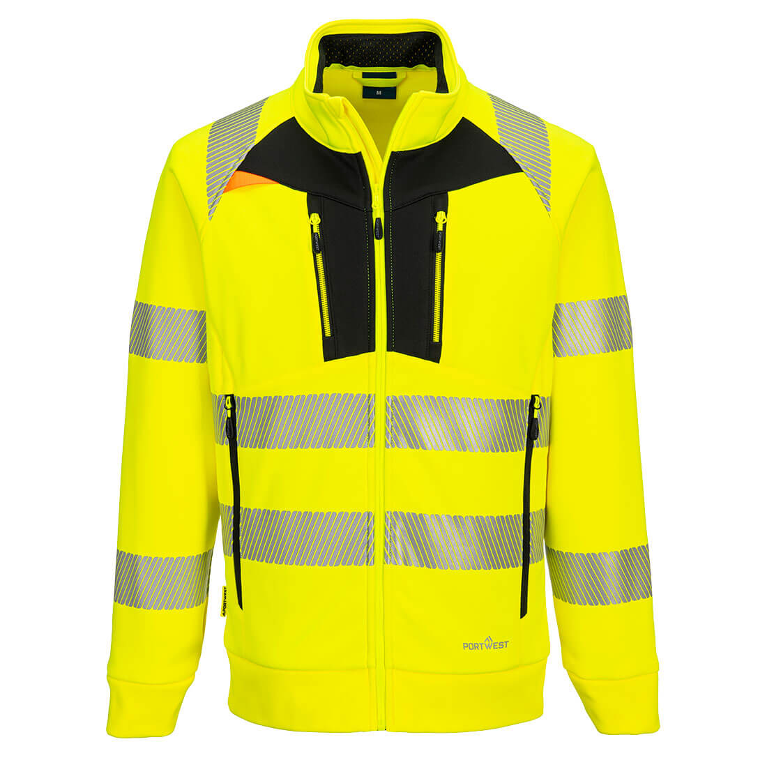 DX477YBR - DX4 Hi-Vis sweatshirt with funnel neck and zip closure