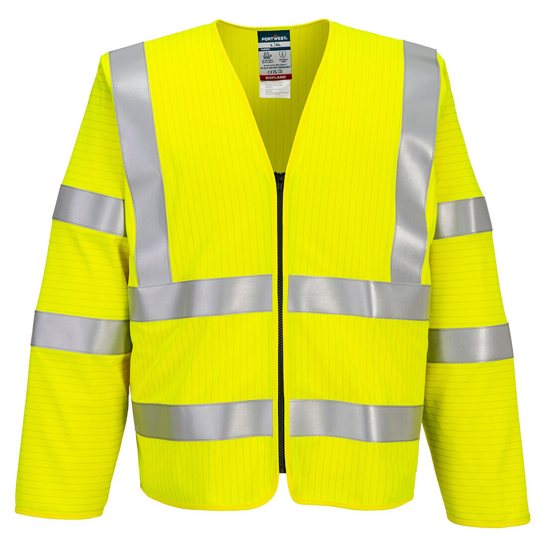 FR616YER – Bizflame Hi-Vis FR Langarm-Reißverschlussweste