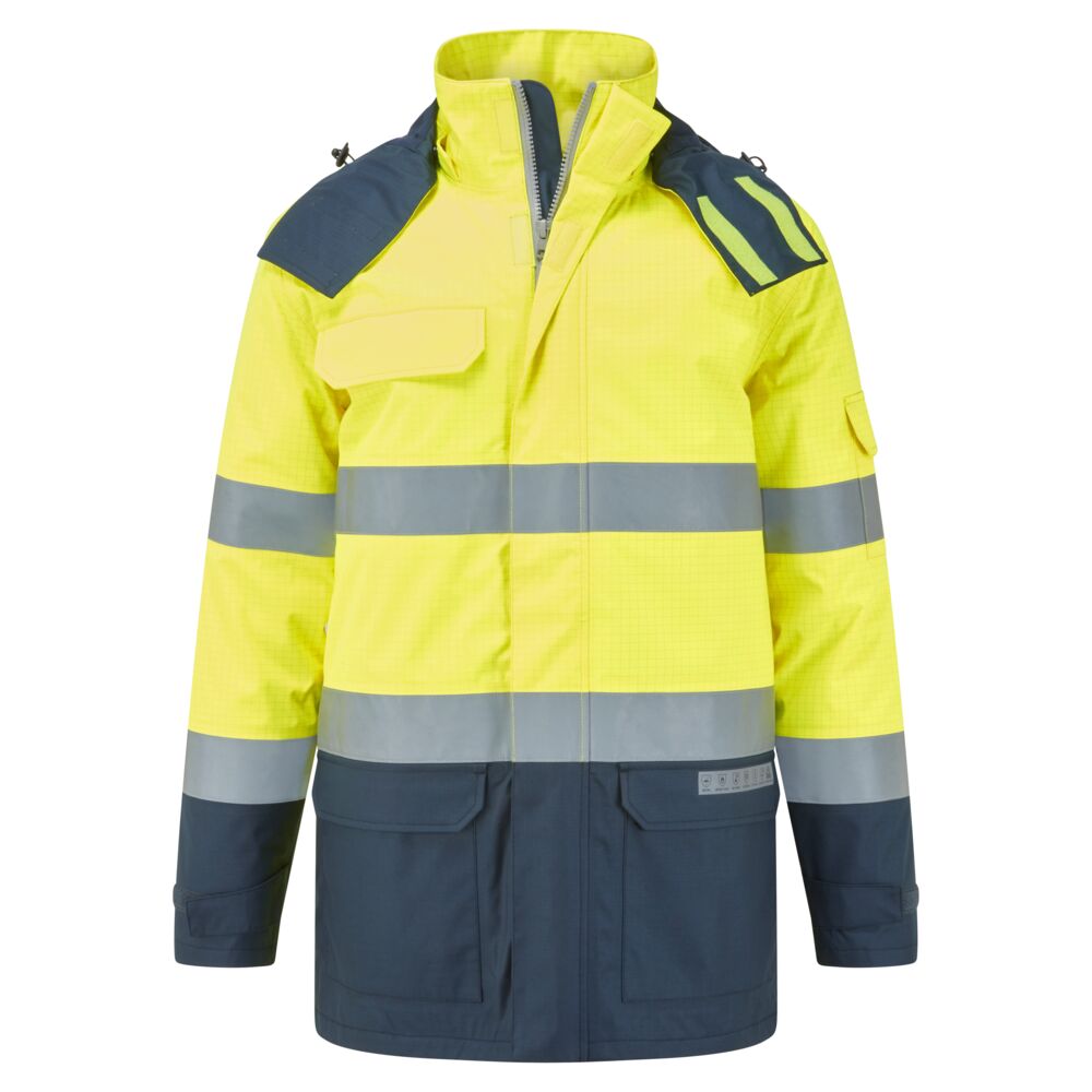 FR617YNR - Chaqueta de invierno FR Bizflame Rain+ Hi-Vis Multi-Norma en contraste