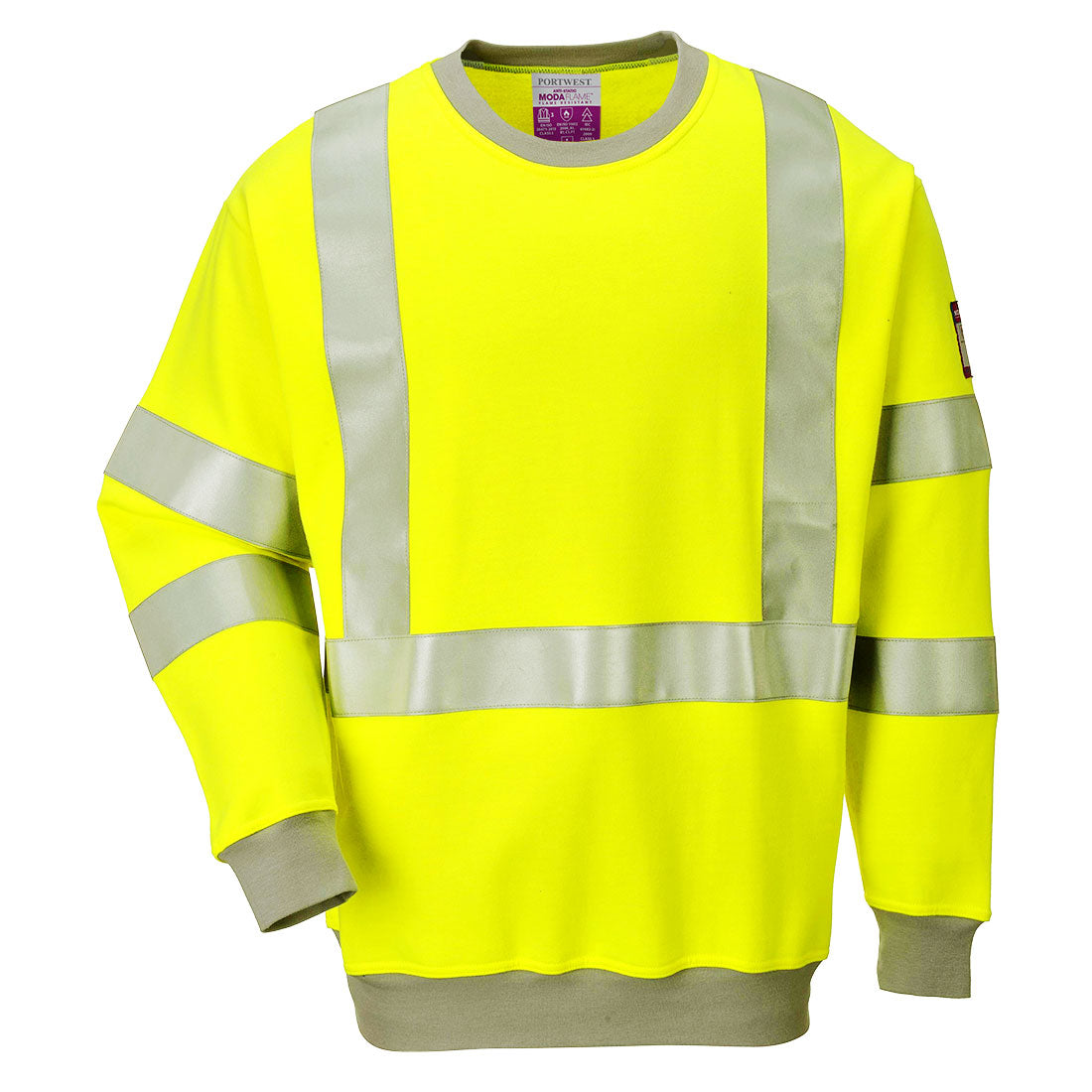 FR72YER - FR Modaflame anti-static Hi-Vis sweatshirt