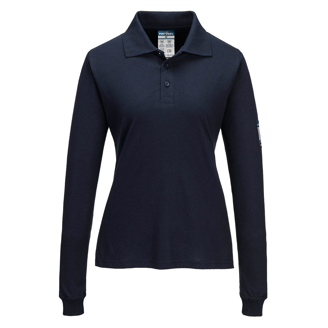 FR758NVR - PW3 FR Modaflame Knit long sleeve polo shirt