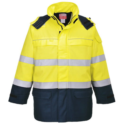 FR79YNR - Bizflame multi-standard Hi-Vis Arc waterproof jacket