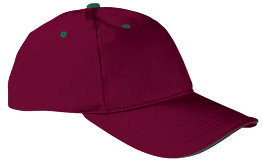 Cappellino da baseball a 6 pannelli bicolore Sandwich