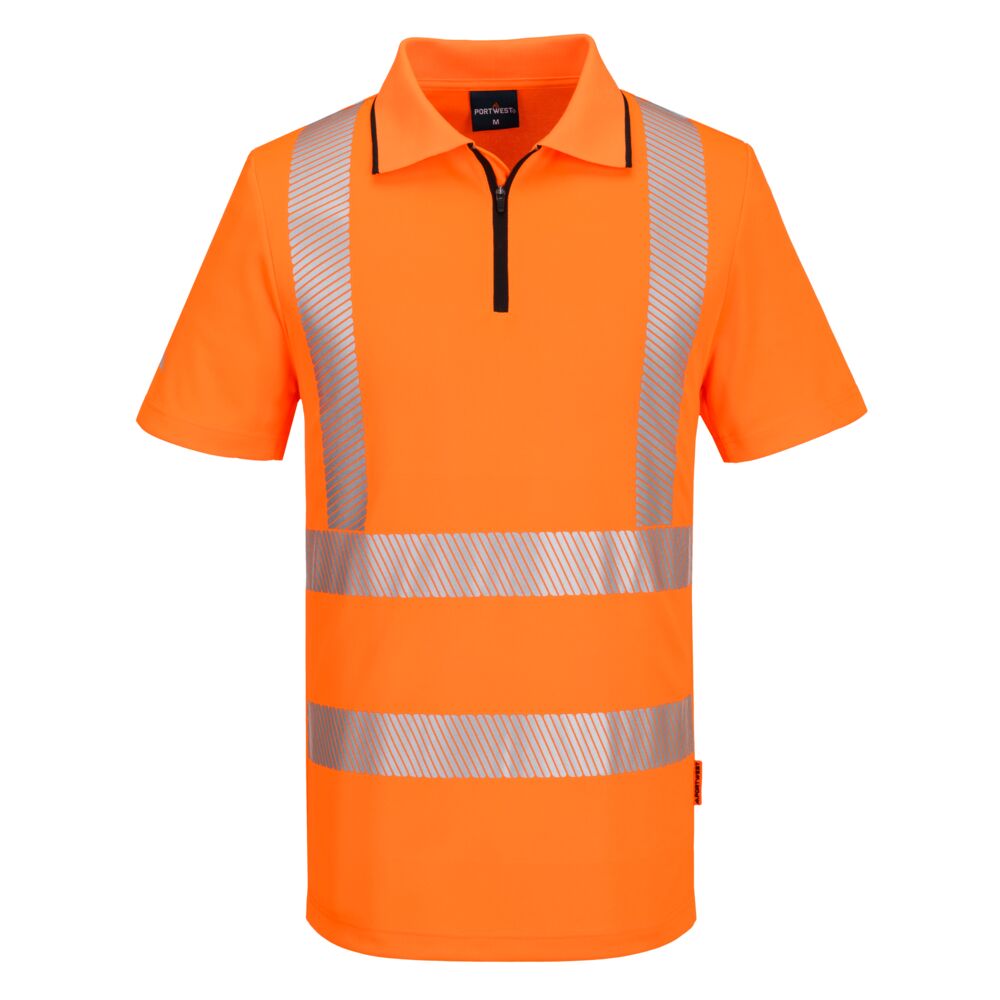 KX302ORR - Polo KX3 Sport con cremallera de alta visibilidad S/S