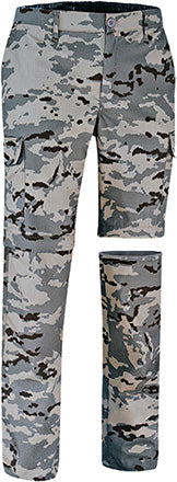 Pantalone staccabile multitasche con disegno mimetico pixelato Birdman