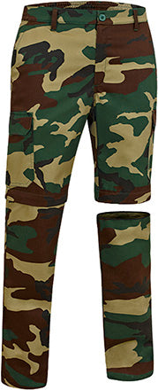 Pantalone staccabile multitasche con disegno mimetico Woodman