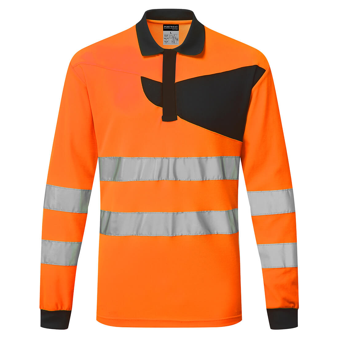 PW220OBR – PW2 Poloshirt mit hoher Sichtbarkeit, L/S