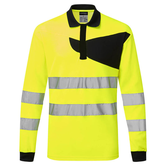 PW220YBR – PW2 Poloshirt mit hoher Sichtbarkeit, langärmlig