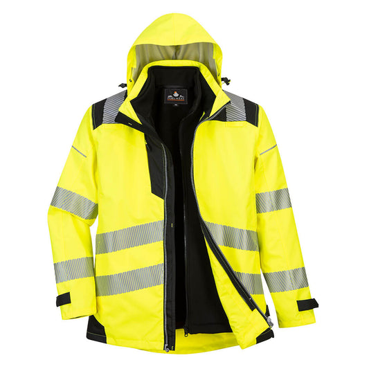 PW365YBR - Chaqueta PW3 de alta visibilidad 3 en 1