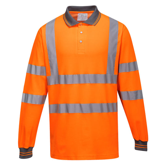 S271ORR - Cotton Comfort Hi-Vis long-sleeved polo shirt