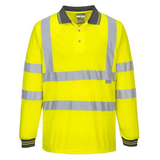 S277YER - Hi-Vis long-sleeved polo shirt