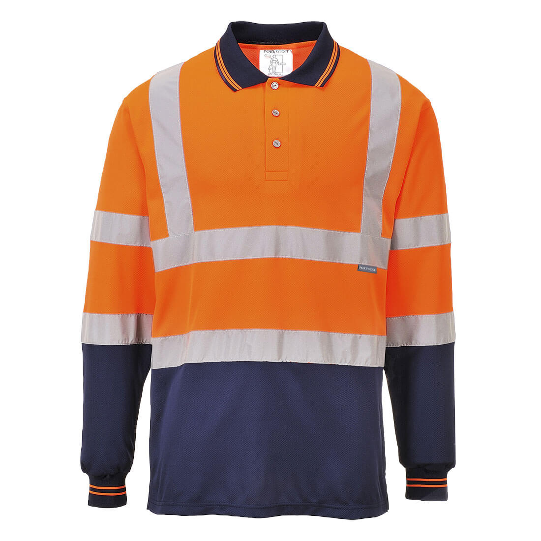 S279ONR - Polo haute visibilité bicolore manches longues