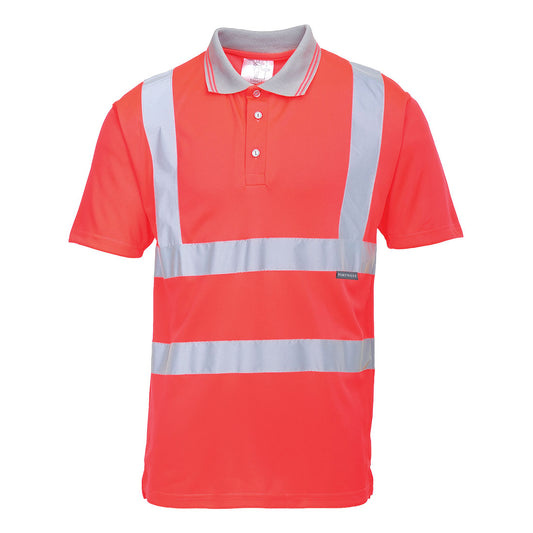 S477RER - Polo manches courtes haute visibilité