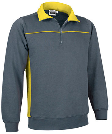Felpa con mezza zip e disegno bicolore Thunder