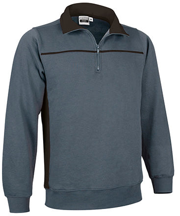 Felpa con mezza zip e disegno bicolore Thunder