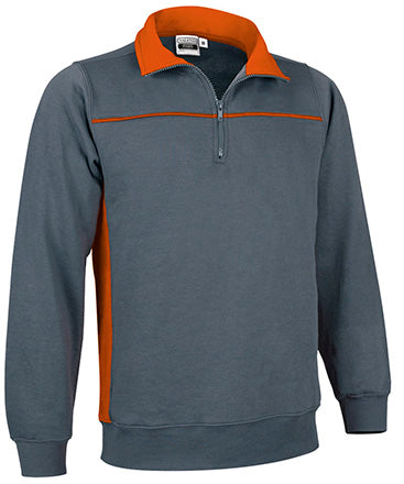 Felpa con mezza zip e disegno bicolore Thunder
