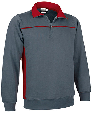 Felpa con mezza zip e disegno bicolore Thunder