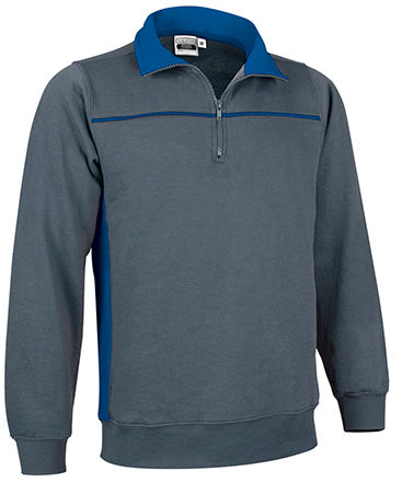 Felpa con mezza zip e disegno bicolore Thunder