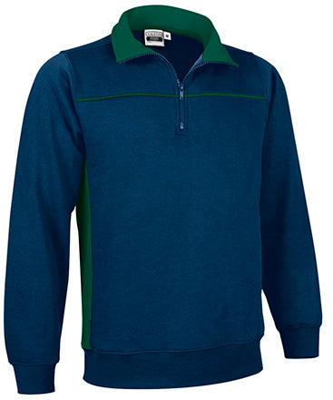 Felpa con mezza zip e disegno bicolore Thunder