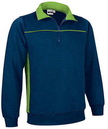 Felpa con mezza zip e disegno bicolore Thunder