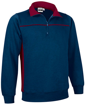 Felpa con mezza zip e disegno bicolore Thunder