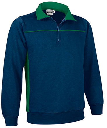 Felpa con mezza zip e disegno bicolore Thunder