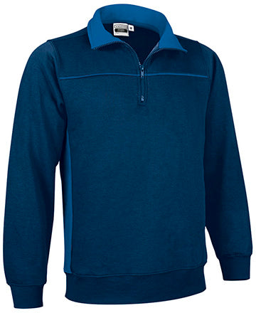 Felpa con mezza zip e disegno bicolore Thunder