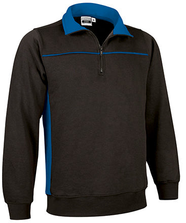 Felpa con mezza zip e disegno bicolore Thunder
